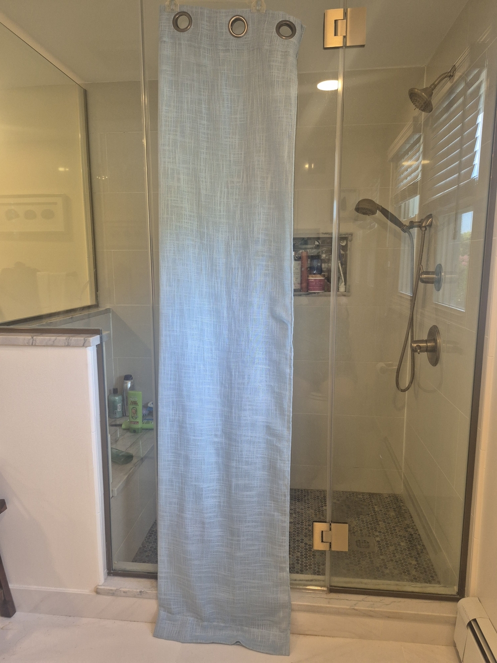 Light Blue Curtain Panel with Grommets - 2 Panels